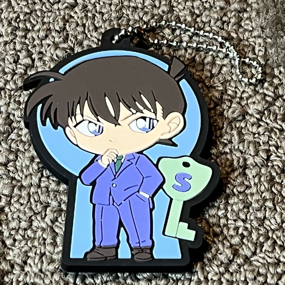 Detective Conan Case Closed Conan Edogawa S-Key Rubber Keychain Anime Japan